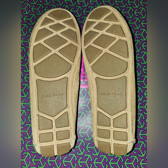 Tan Suede Loafers with Buckle Detail - Picture 6 of 9